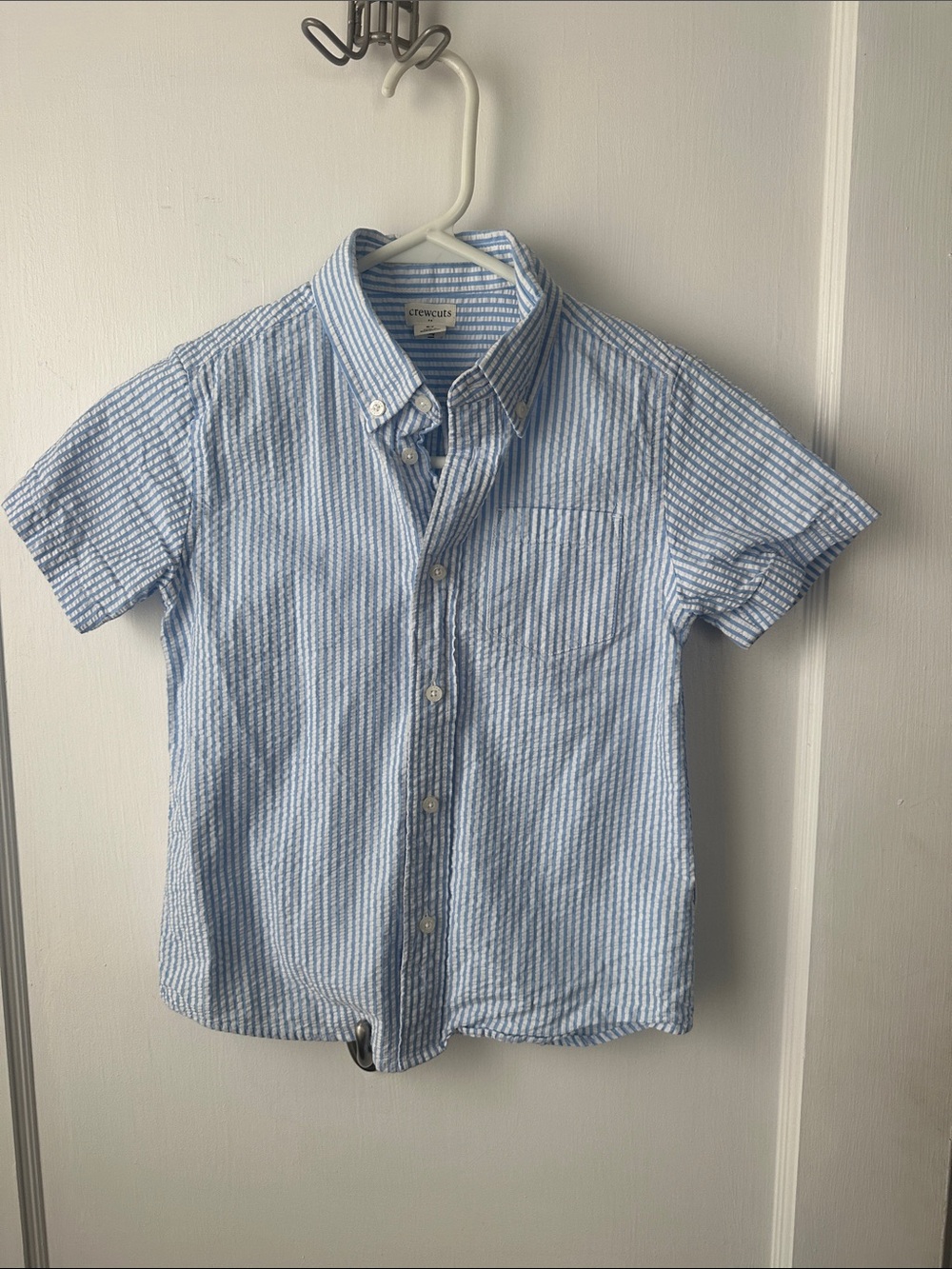 Boys JCrew Factory searsucker short sleeve button down